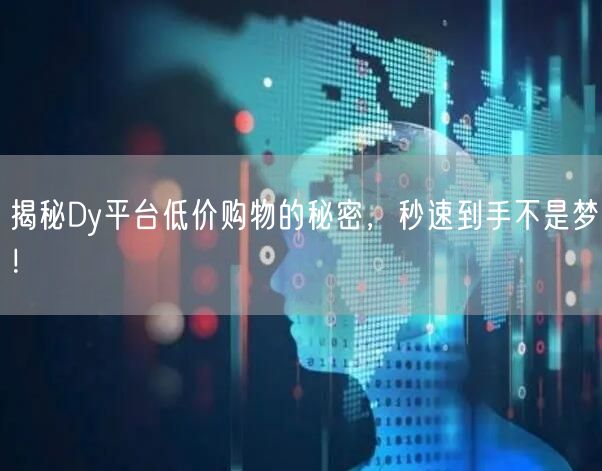 揭秘Dy平台低价购物的秘密，秒速到手不是梦！
