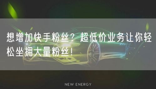 想增加快手粉丝？超低价业务让你轻松坐拥大量粉丝！