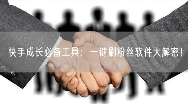 快手成长必备工具：一键刷粉丝软件大解密！
