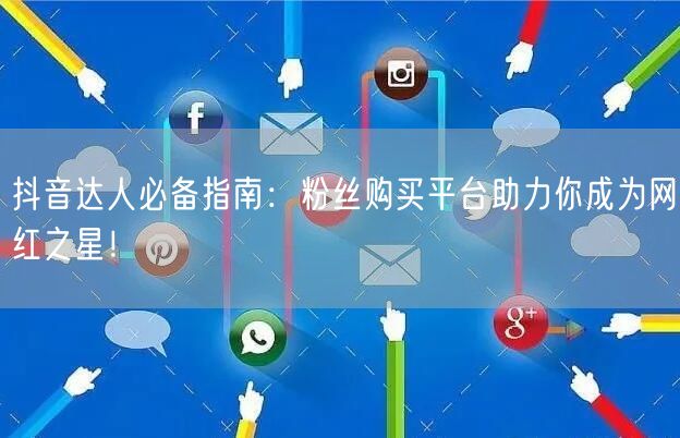 抖音达人必备指南：粉丝购买平台助力你成为网红之星！