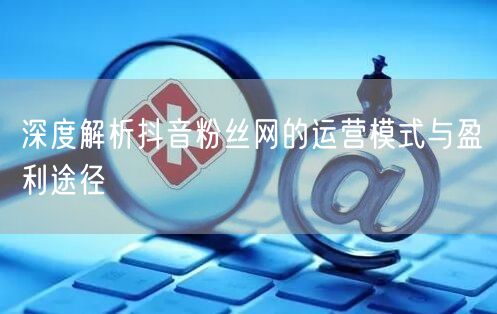 深度解析抖音粉丝网的运营模式与盈利途径
